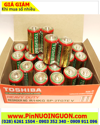 COMBO 1HỘP 24viên Pin trung C 1.5v Toshiba R14KG SP-2TGTE V chính hãng _Giá chỉ 195.000đ/ HỘP